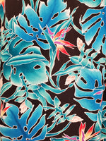 Load image into Gallery viewer, Vintage 1980s Hilo Hattie Men&#39;s Blue &amp; Black Tropical Hawaiian Print Button Down Shirt
