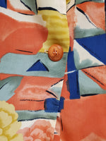 Load image into Gallery viewer, Vintage 1990s Women&#39;s Colorful Abstract Floral Print Lightweight Blazer
