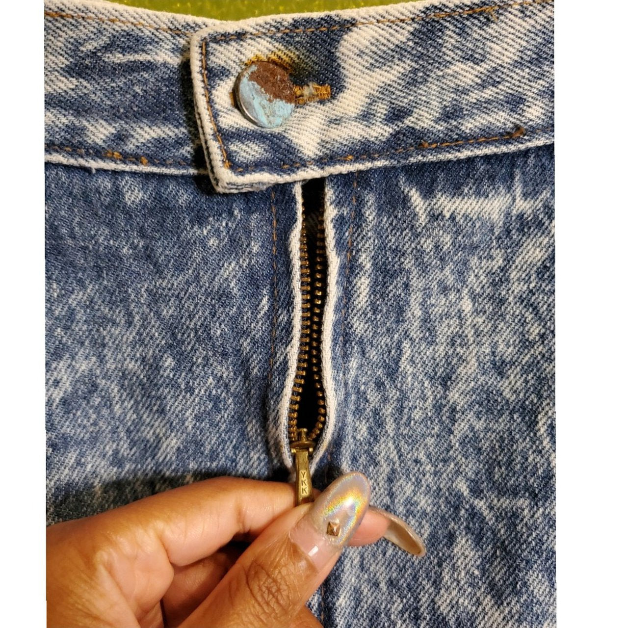 Vintage 80s Acid Wash Denim Skirt