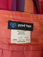 Load image into Gallery viewer, 70&#39;s/80&#39;s Red Multicolor Plaid Pleated Midi Skirt (Size Medium)
