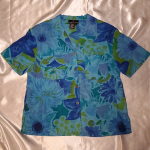 Vintage 90s Watercolor Button Shirt