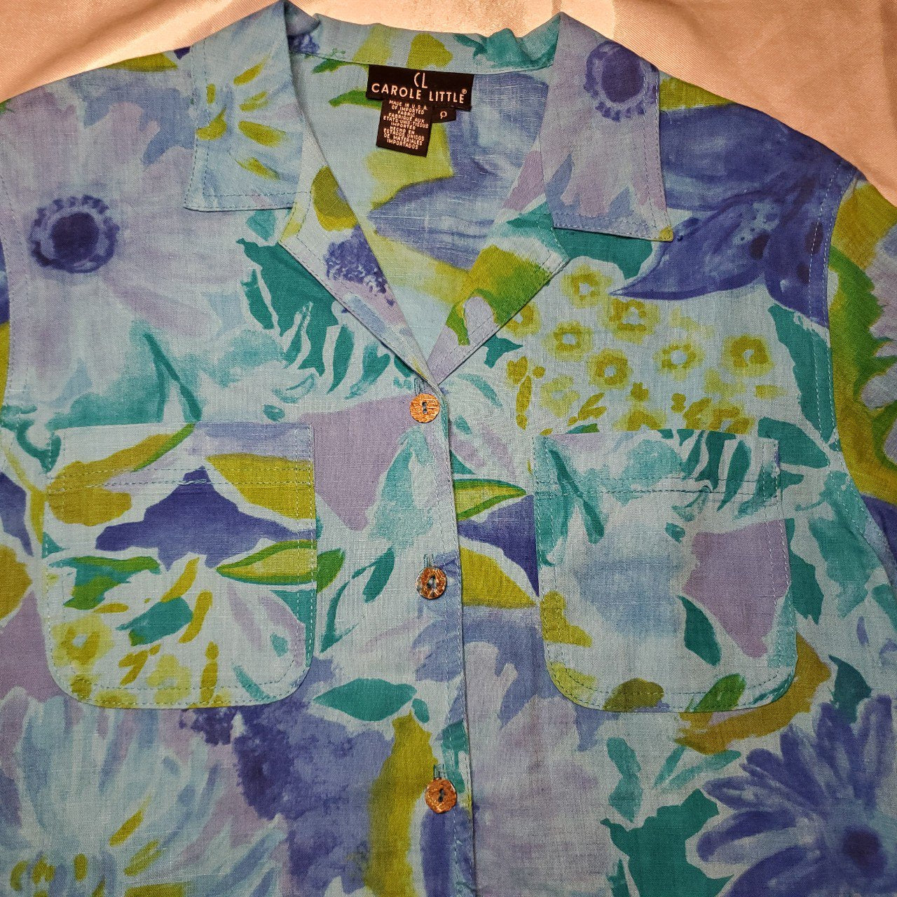 Vintage 90s Watercolor Button Shirt