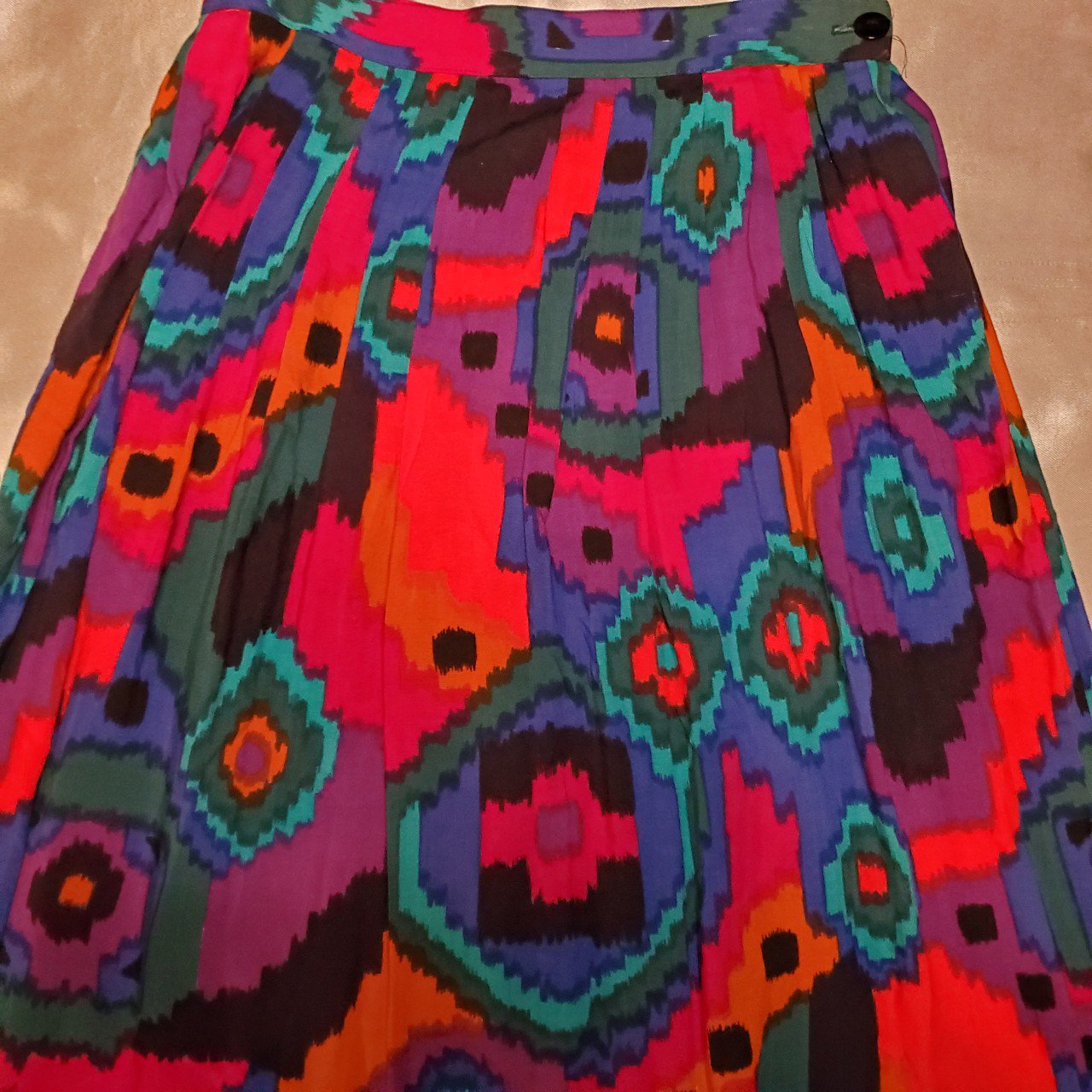 Vintage 90s Multi Color Abstract Print Skirt