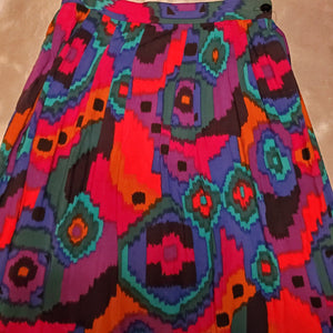 Vintage 90s Multi Color Abstract Print Skirt