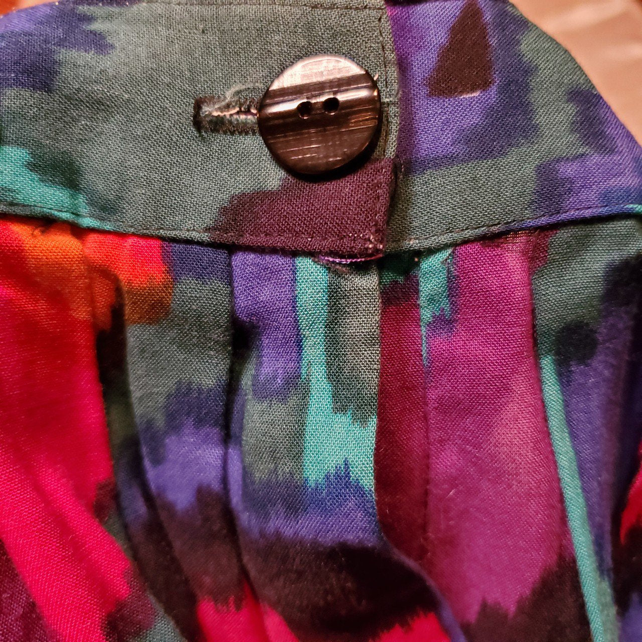 Vintage 90s Multi Color Abstract Print Skirt