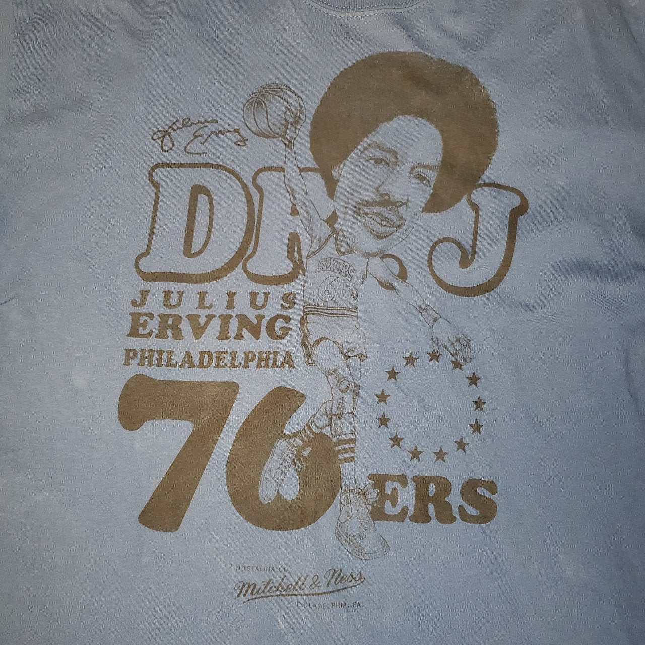 Modern Blue "DR. J Julius Erving Philadelphia 76ers" Retro Tee