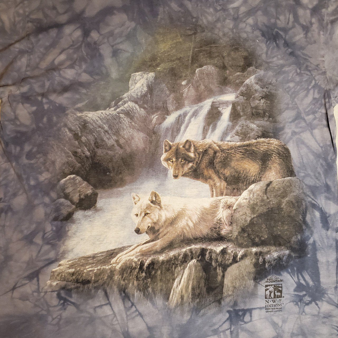 Vintage 1999 Blue Tie Dye Mountain Wolves T-Shirt